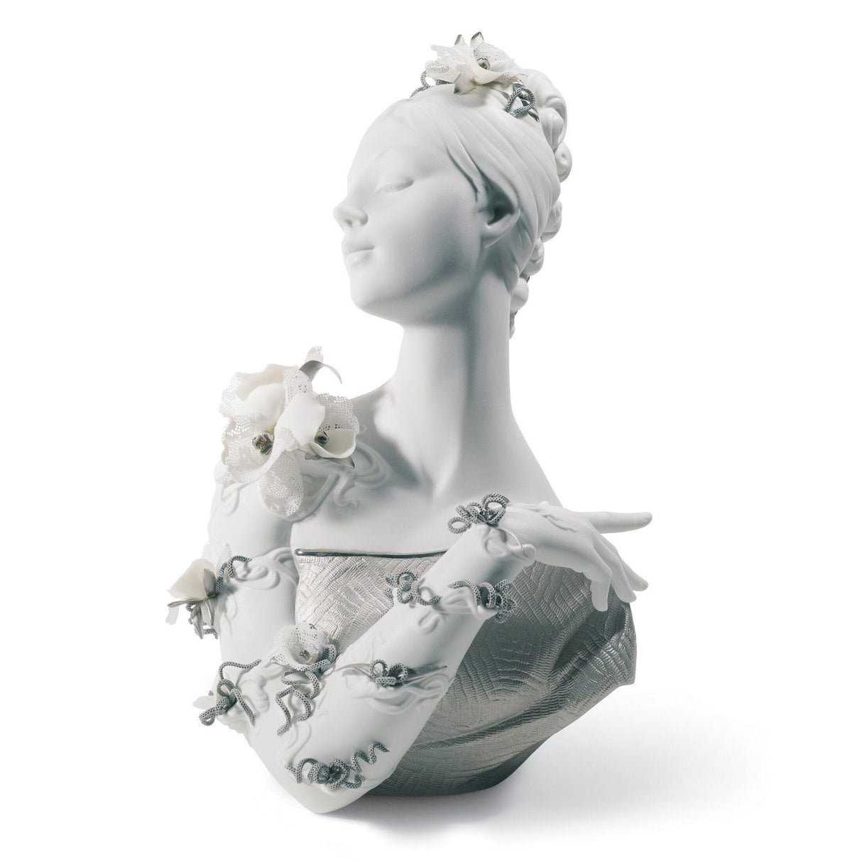 LLADRO' Figurina Busto My Fair Lady Lustro Argento 36x23cm Porcellana