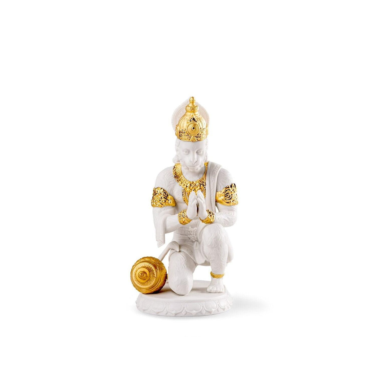 LLADRO' Scultura Hanuman Lustro Oro 19x10cm Porcellana