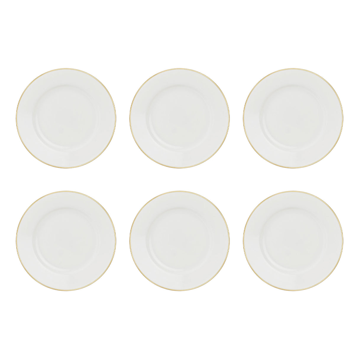 LA PORCELLANA BIANCA Maestà Set 6 Piatti Frutta con Falda Filo Oro 20cm Porcellana