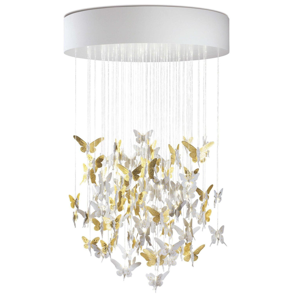 LLADRO' Chandelier Niagara 110 M Lustro Oro 185x110cm Porcellana