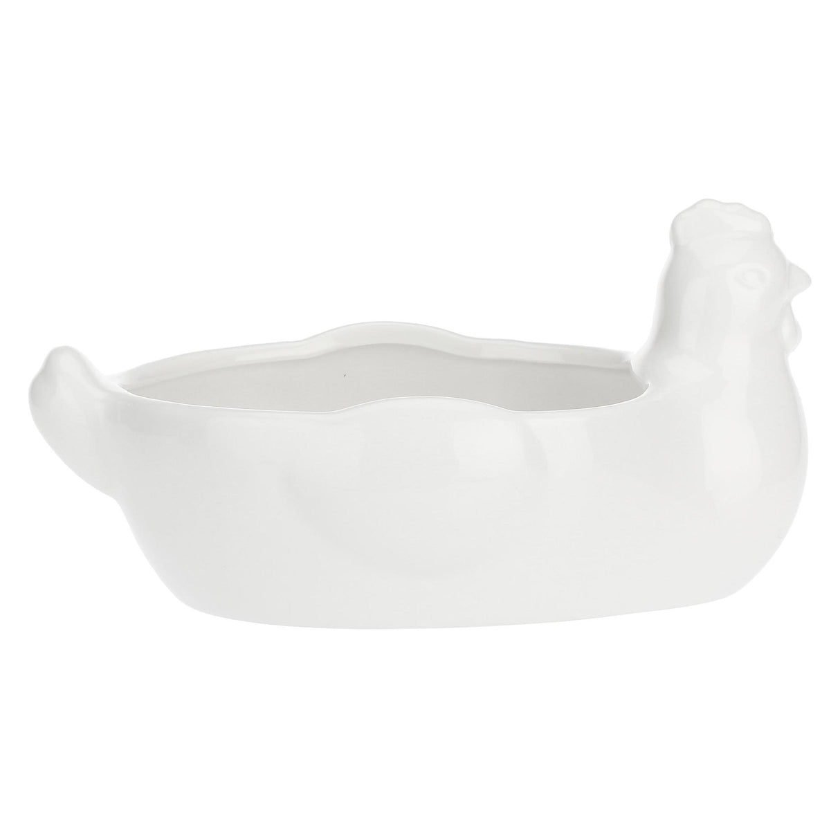 LA PORCELLANA BIANCA Fattoria Gallina Porta Uova 21,5x14cm Bianco Porcellana