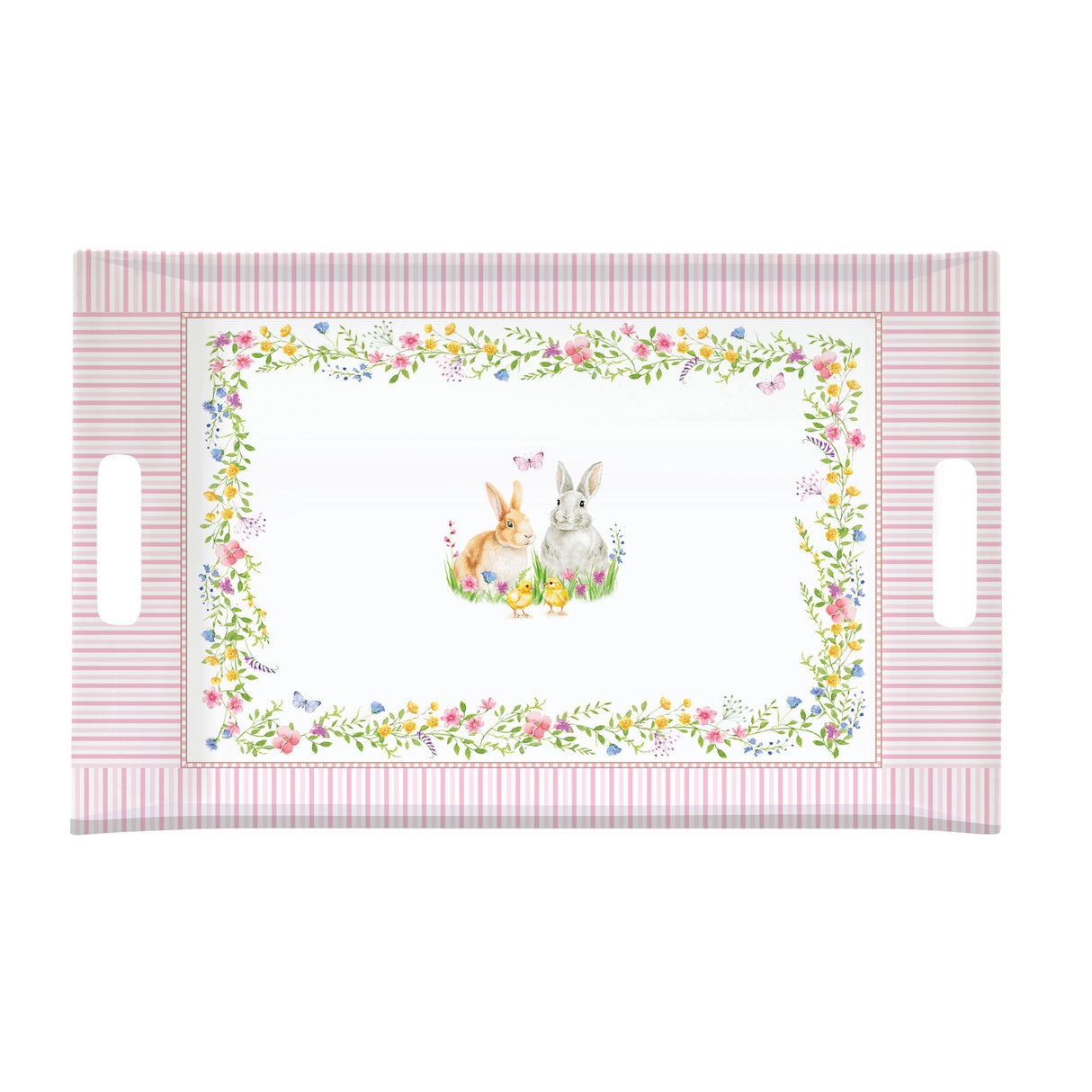 EASY LIFE Happy Easter Vassoio con Manici Pagoda 47x31cm Melamina Tavola di Pasqua