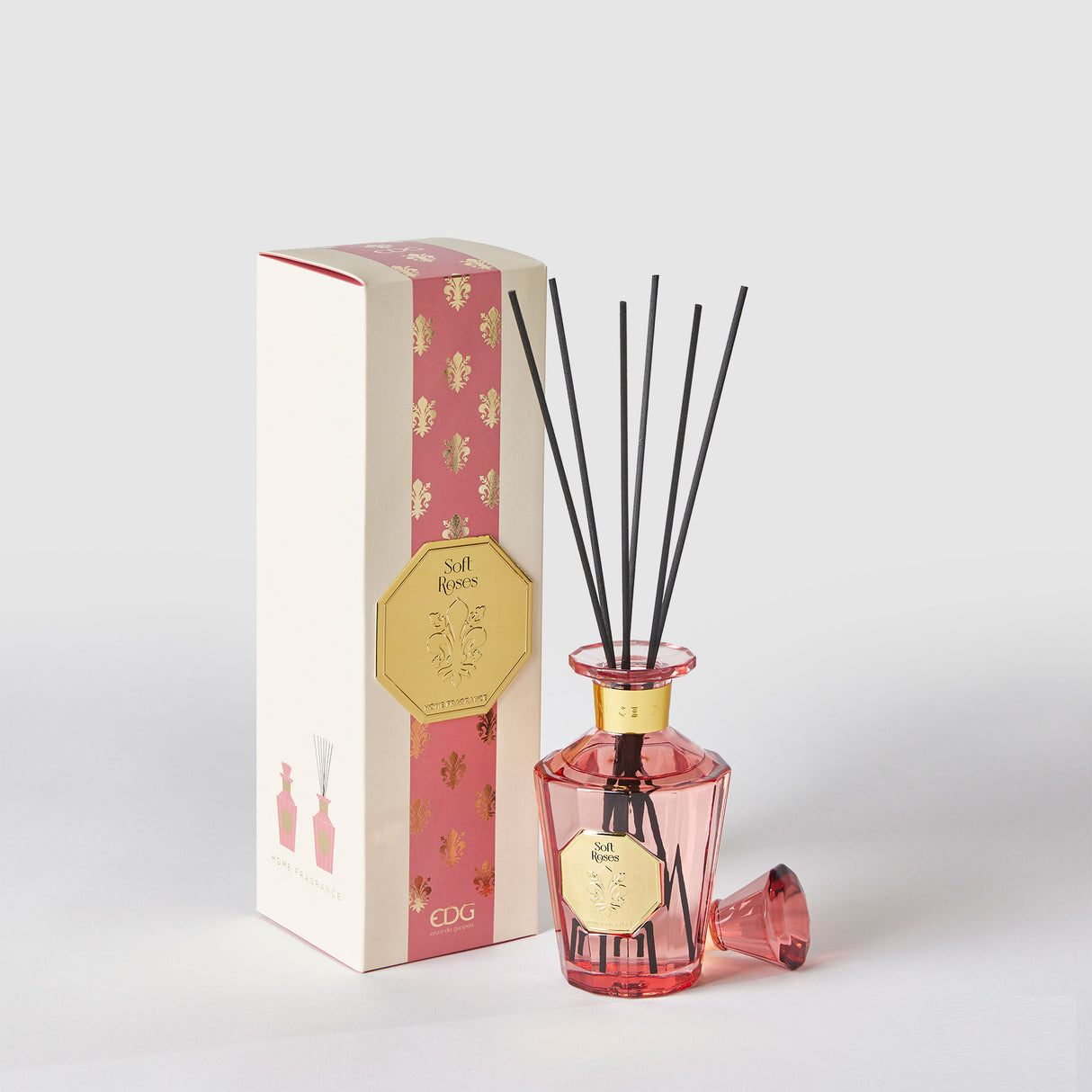 EDG Enzo De Gasperi Profumatore Diffusore con Bastoncini Goldlily 230ml Rosa Soft Roses