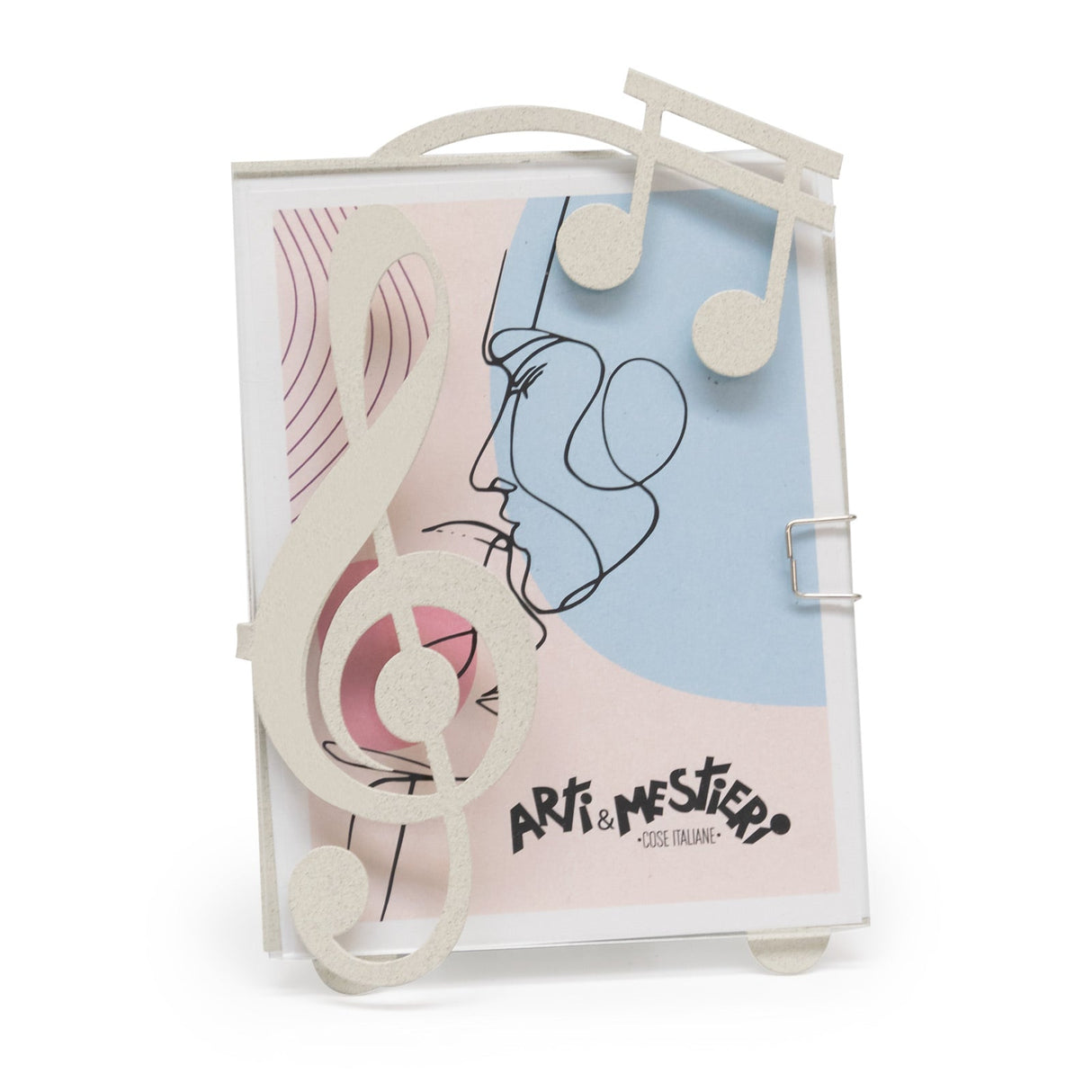 ARTI & MESTIERI Portafoto da Tavolo di Design Musica Avorio