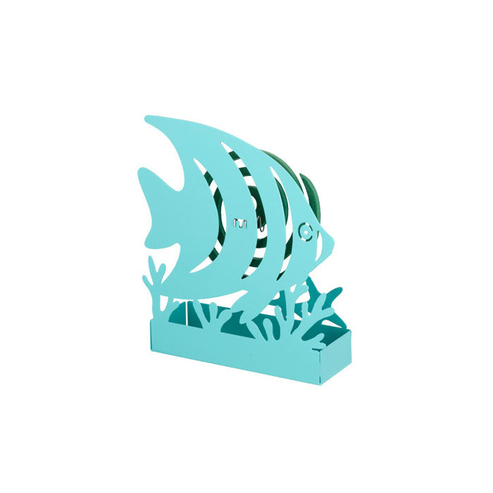 MONTEMAGGI Porta Zampirone Pesce 16x18cm Azzurro Metallo