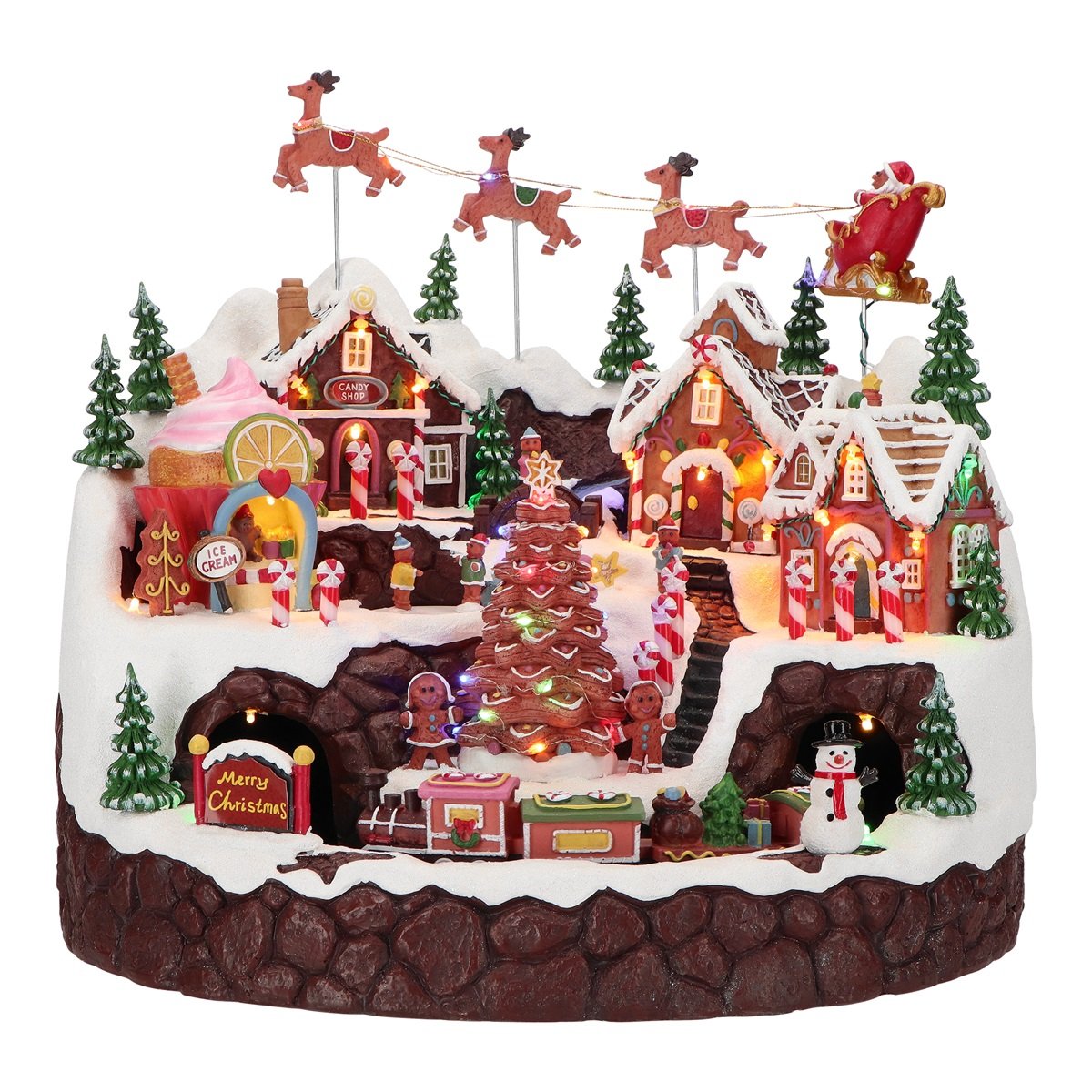 TIMSTOR Villaggio di Natale Candy House con Movimento Musica e LED 37x41,5cm