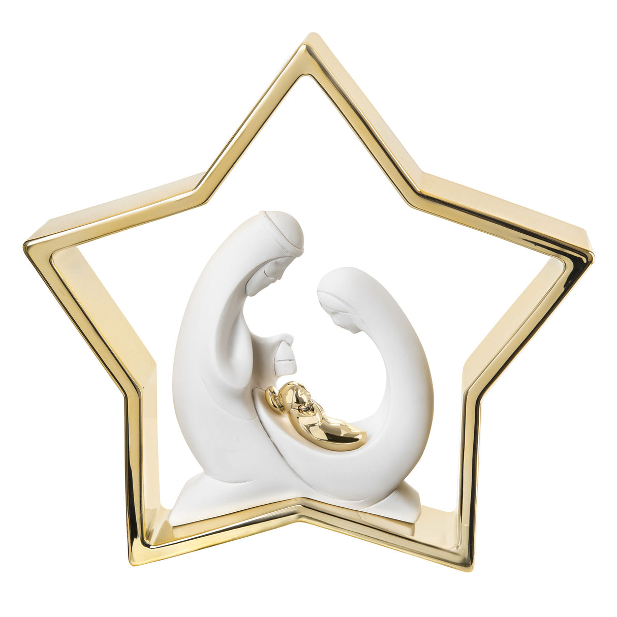 BONGELLI PREZIOSI Nativity Christmas Star Nativity Scene 28cm Marmorino Gold