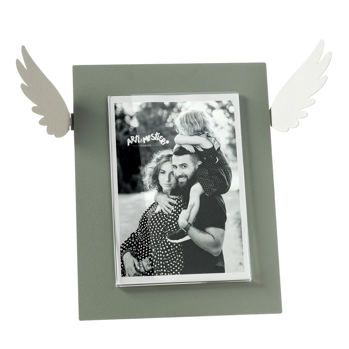 ARTI & MESTIERI Portafoto di Design Icaro Grande Giada Bianco Marmo 33,3x25cm