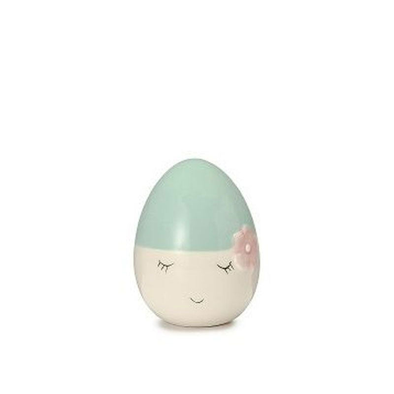 PALAIS ROYAL Uovo Ovetto Viso 9cm Azzurro Ceramica