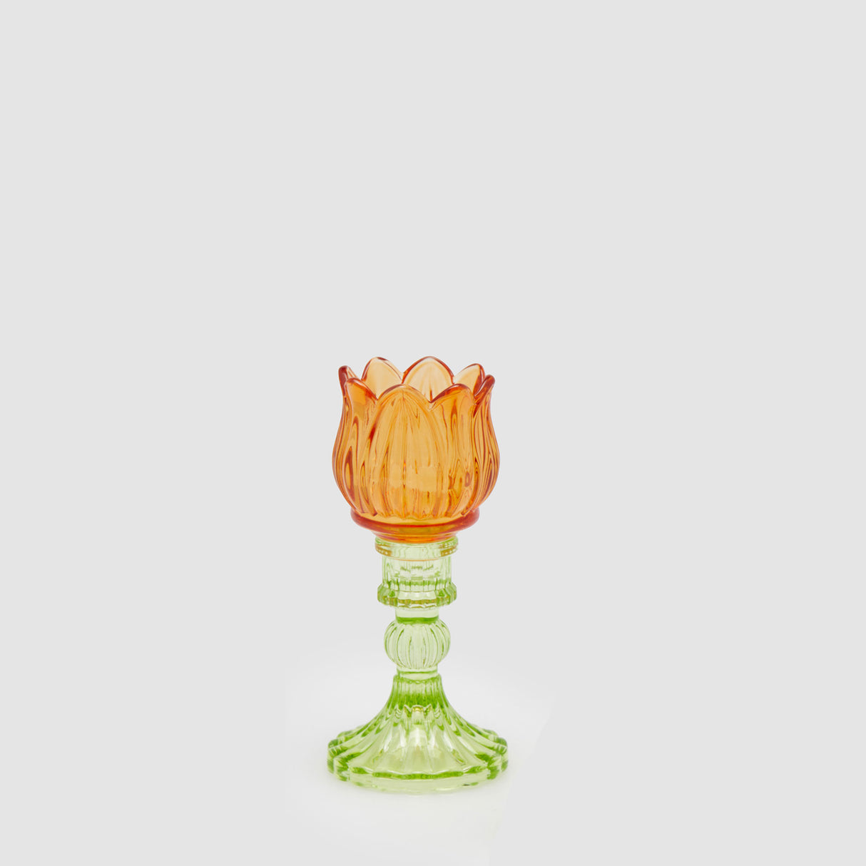 EDG Enzo De Gasperi Portacandela Tulipano Spring 17,5cm Arancio Vetro