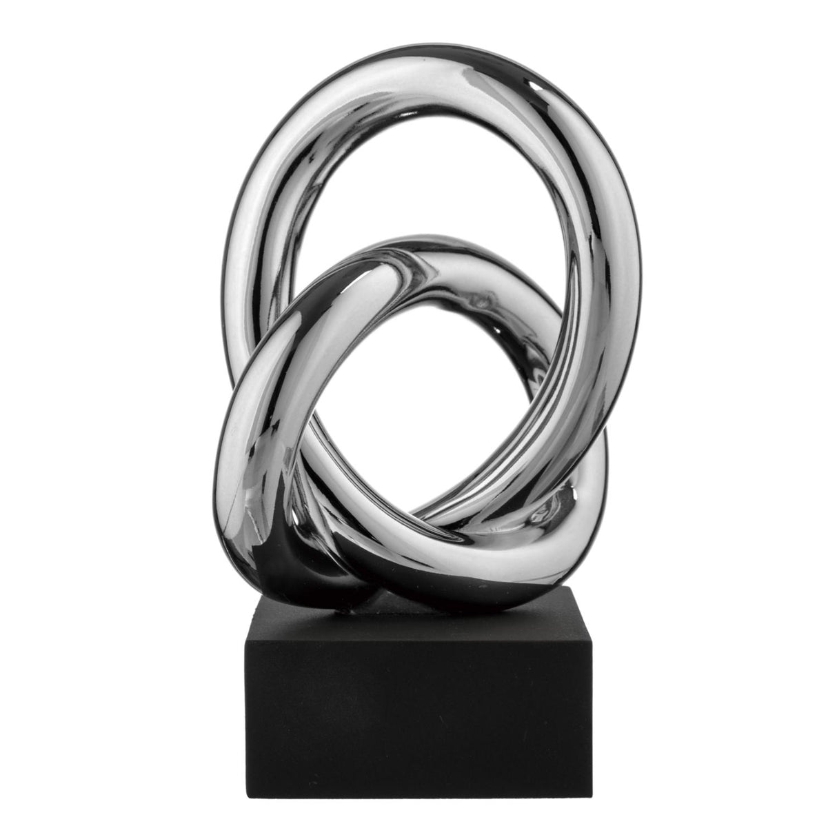 Scultura Nodo Cuore Bongelli Preziosi in marmorino bianco e oro 13x15 cm