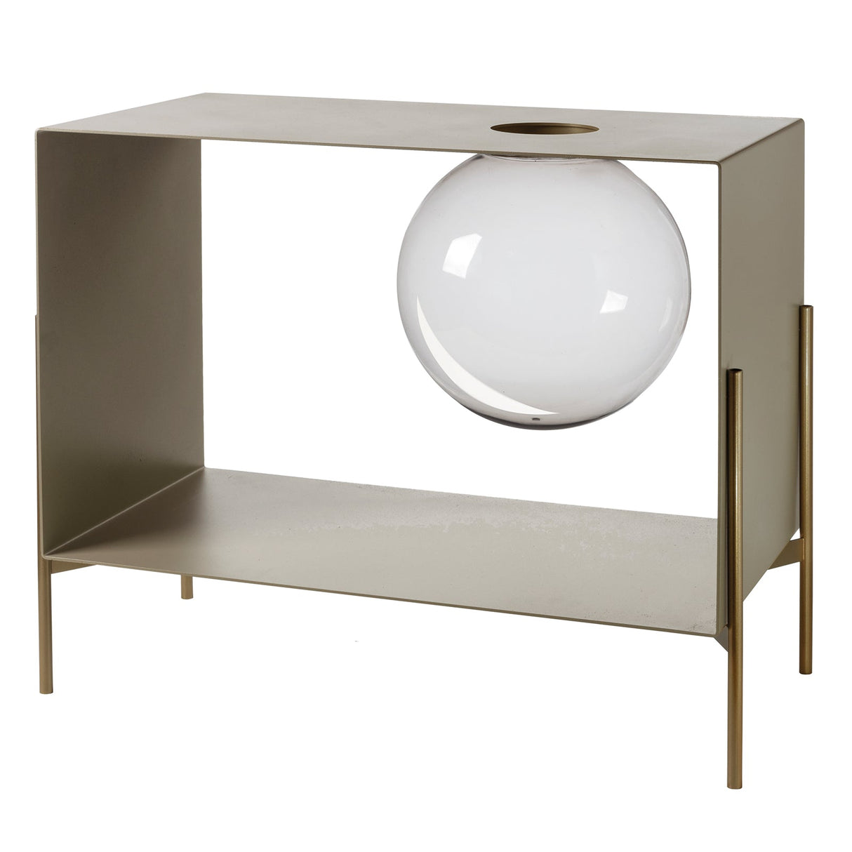 ARTI & MESTIERI Mobile da Soggiorno di Design Globe Grande Sabbia Base Oro Laccato