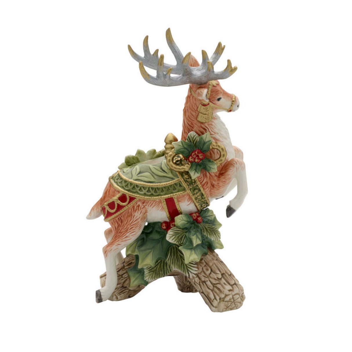 FITZ & FLOYD - Figure Statue Reindeer Christmas Decoration 29 cm Candle Holder 1022016