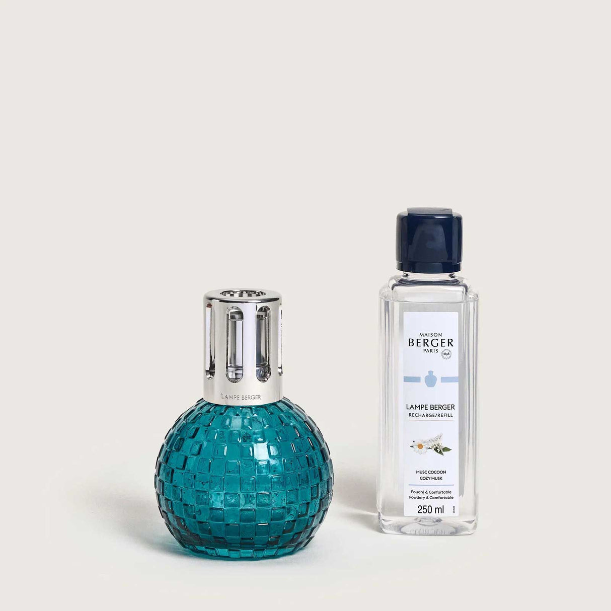 LAMPE BERGER Lampada Catalitica Cofanetto Disco Vert con Flacone 250ml Musc Cocoon