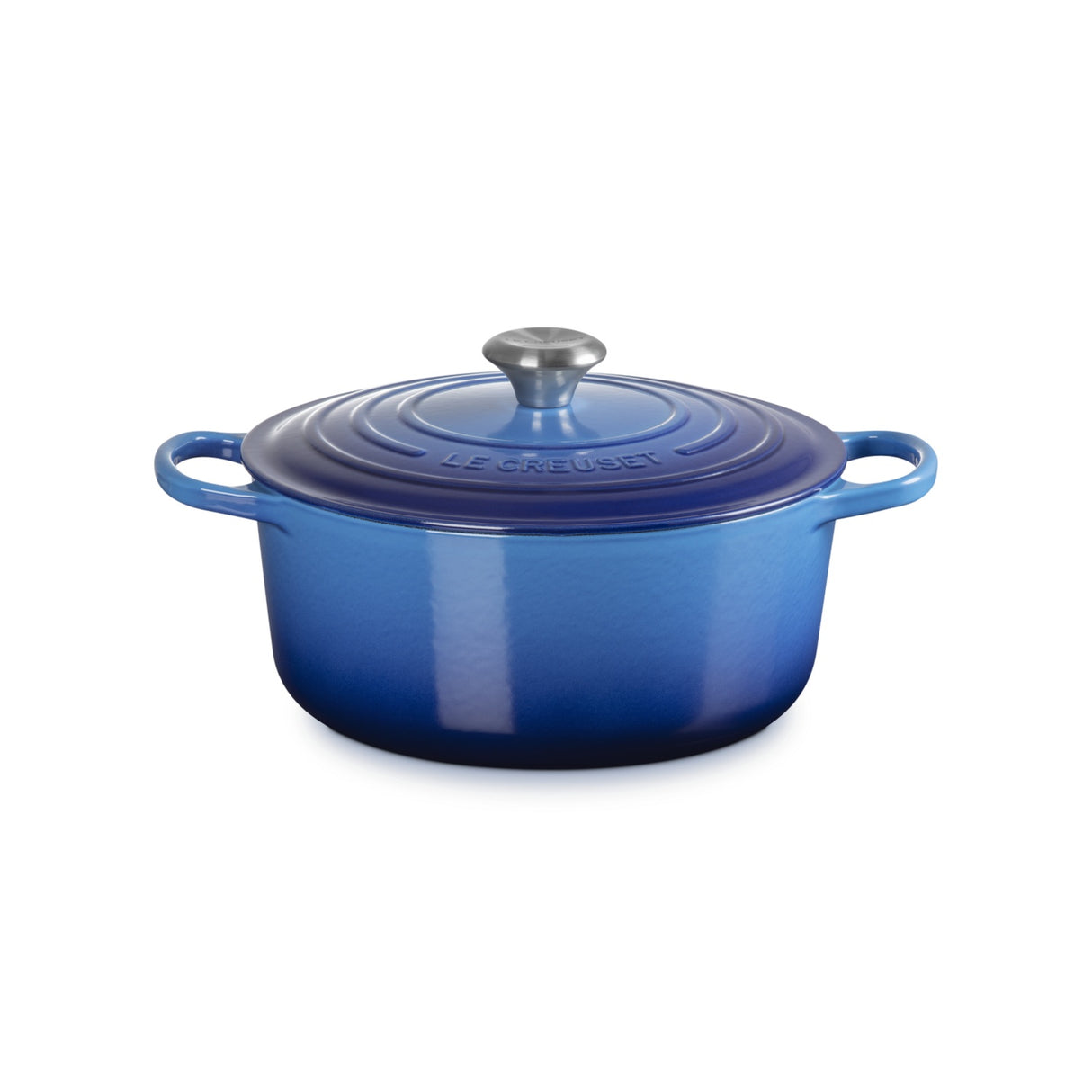 LE CREUSET Cocotte Rotonda Evolution 26cm Azure Blu Ghisa Vetrificata