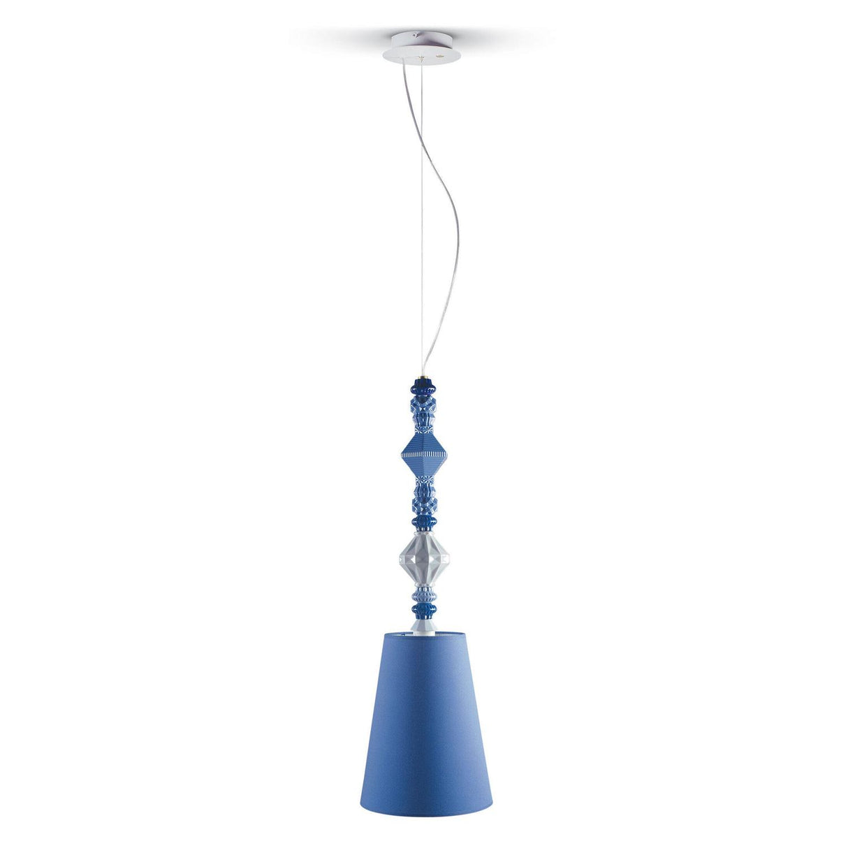 LLADRO' Lampadario Belle De Nuit II Azzurro 170x23cm Porcellana