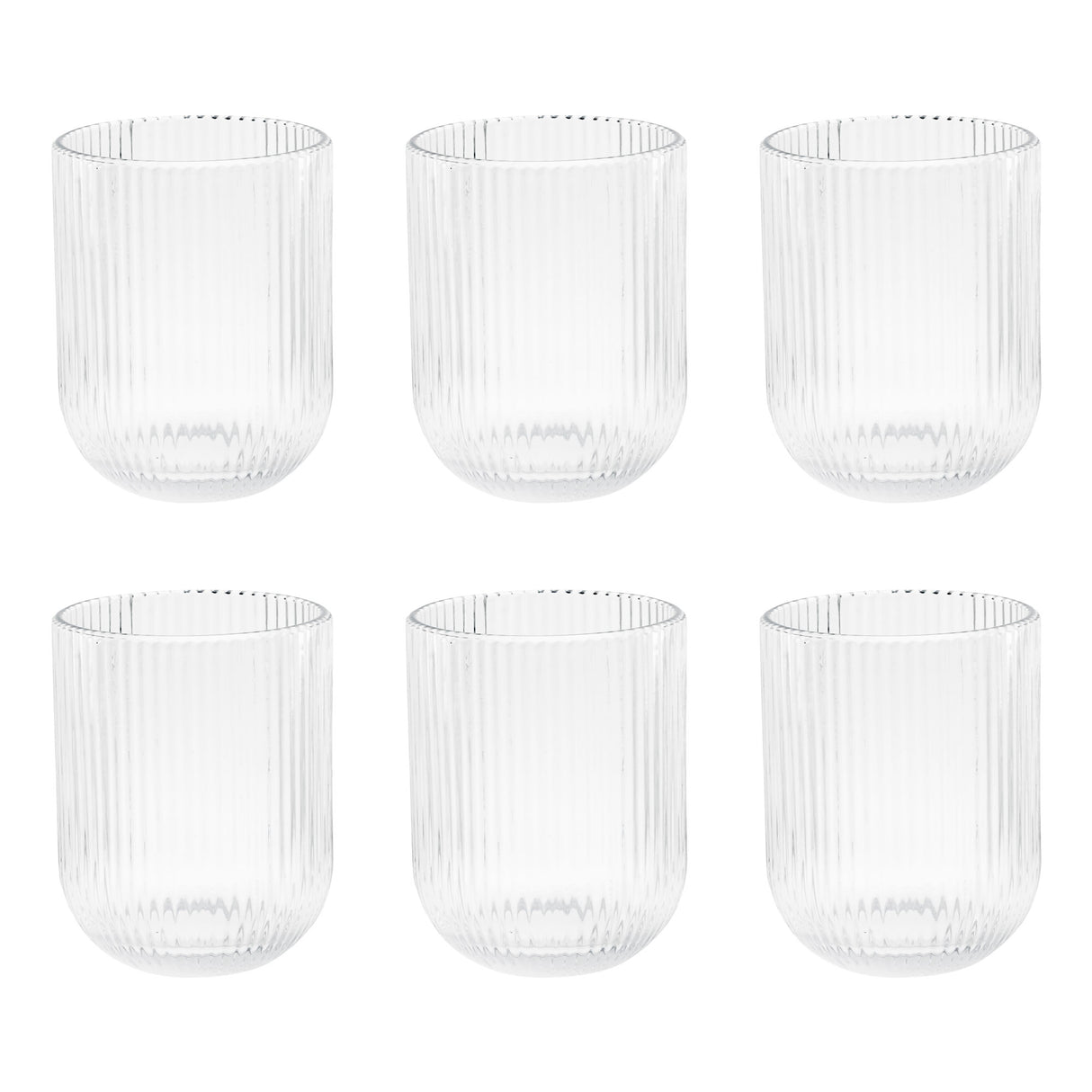 Set 6 bicchieri acqua Twisty Rose & Tulipani in vetro trasparente zigrinato