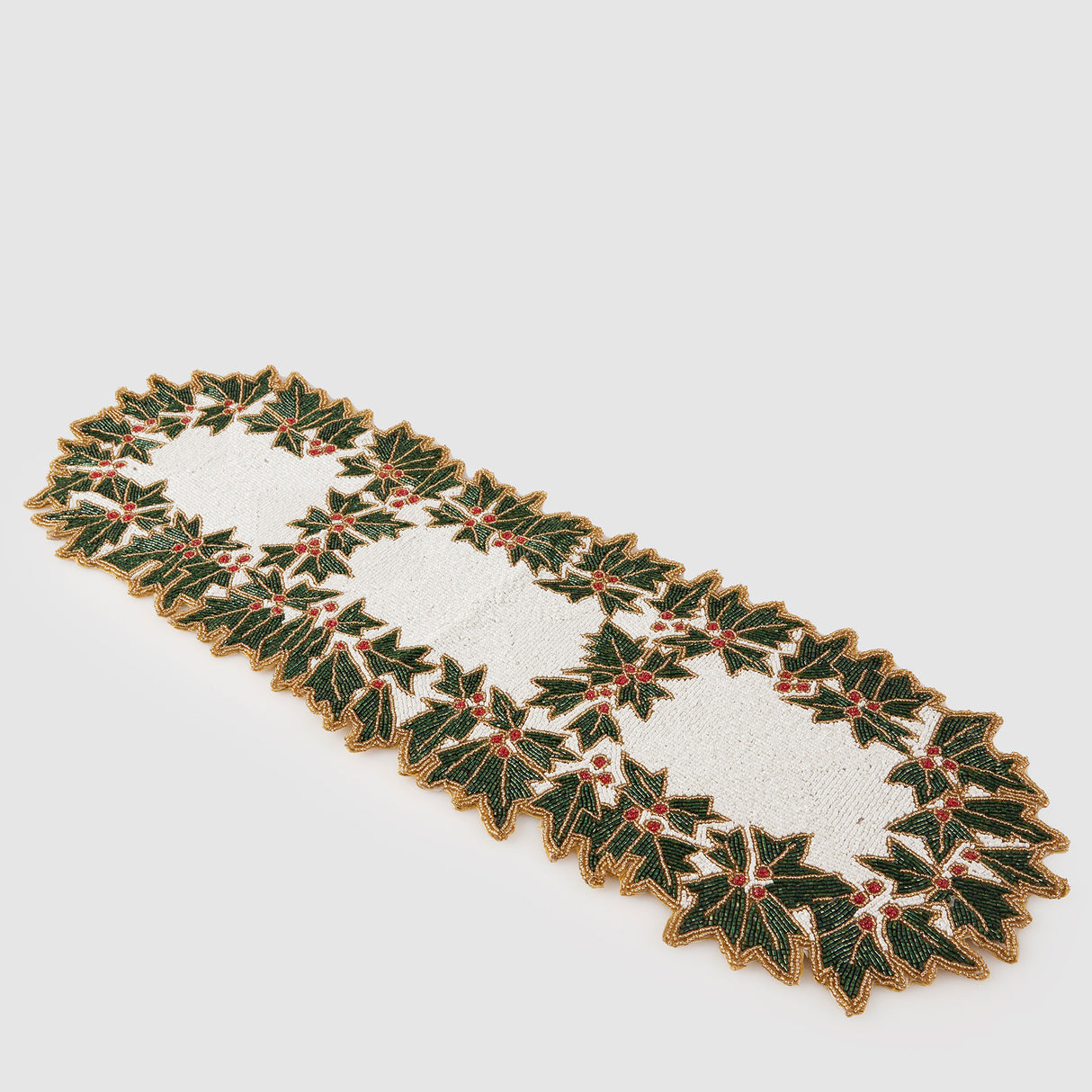 EDG Enzo De Gasperi Runner Natalizio Agrifoglio 90x30cm