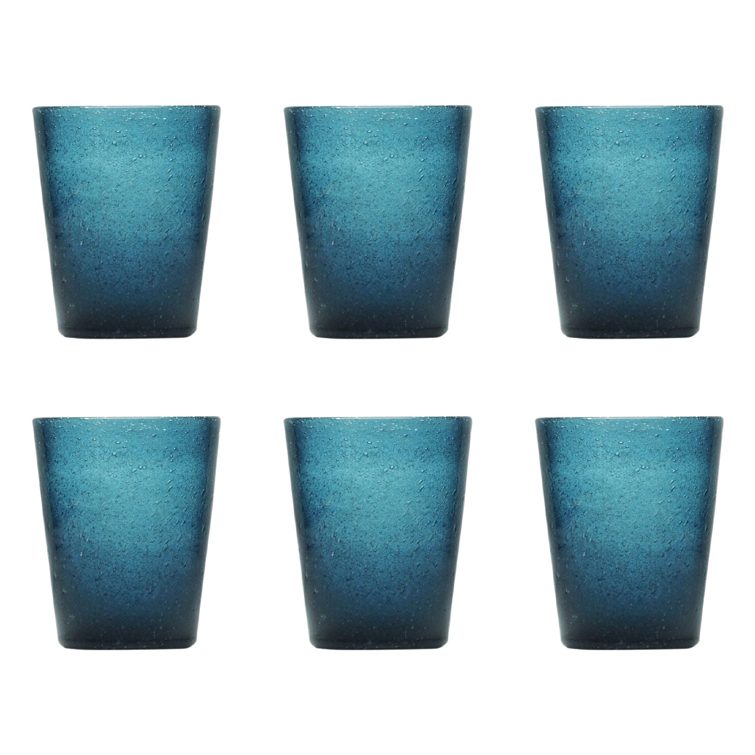 MEMENTO Bicchieri Acqua Monocolore Deep Blue Set 6 Pezzi 250ml Pasta di Vetro