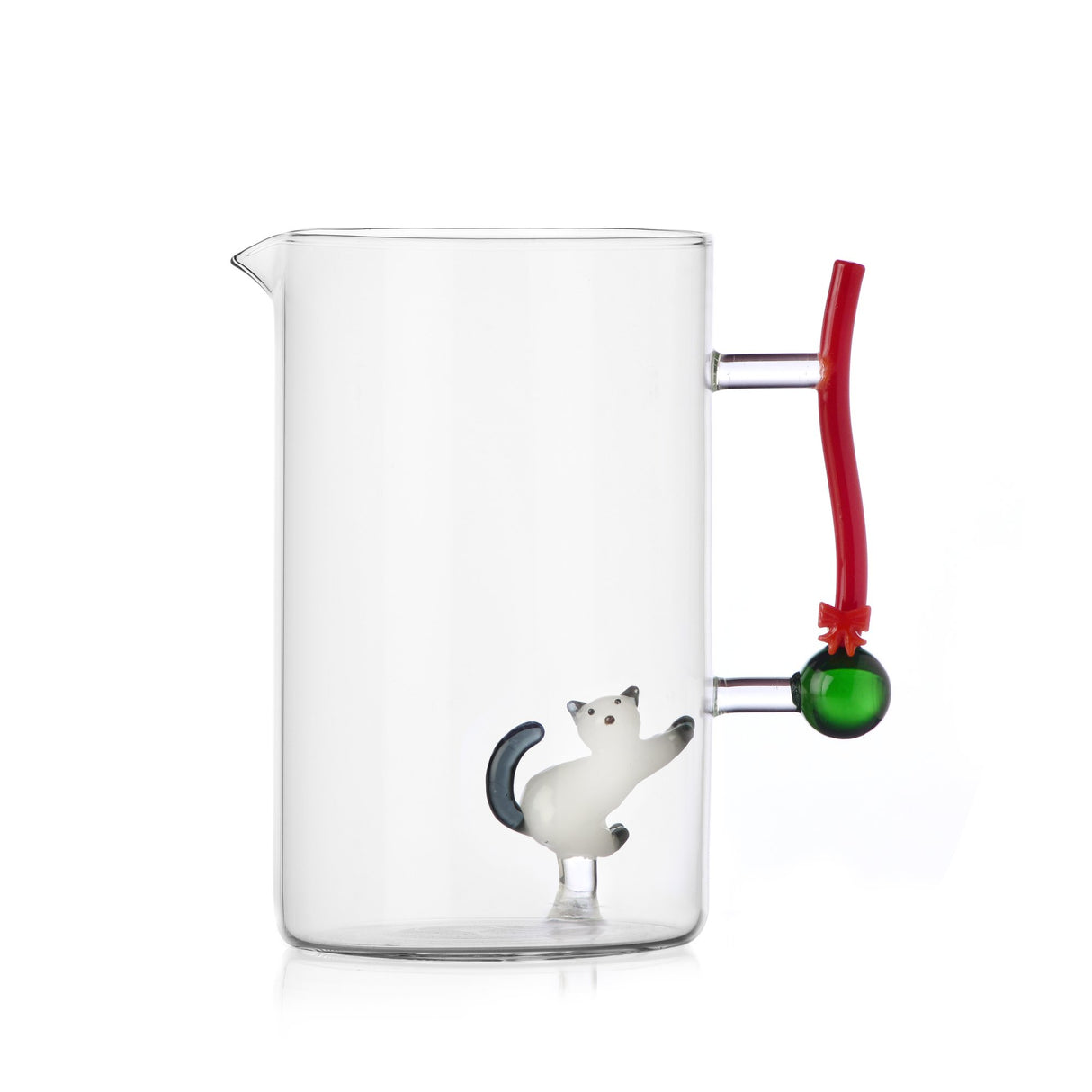 ICHENDORF Tabby Cat Christmas Edition Brocca Gatto Pallina di Natale 1,5L Vetro Borosilicato