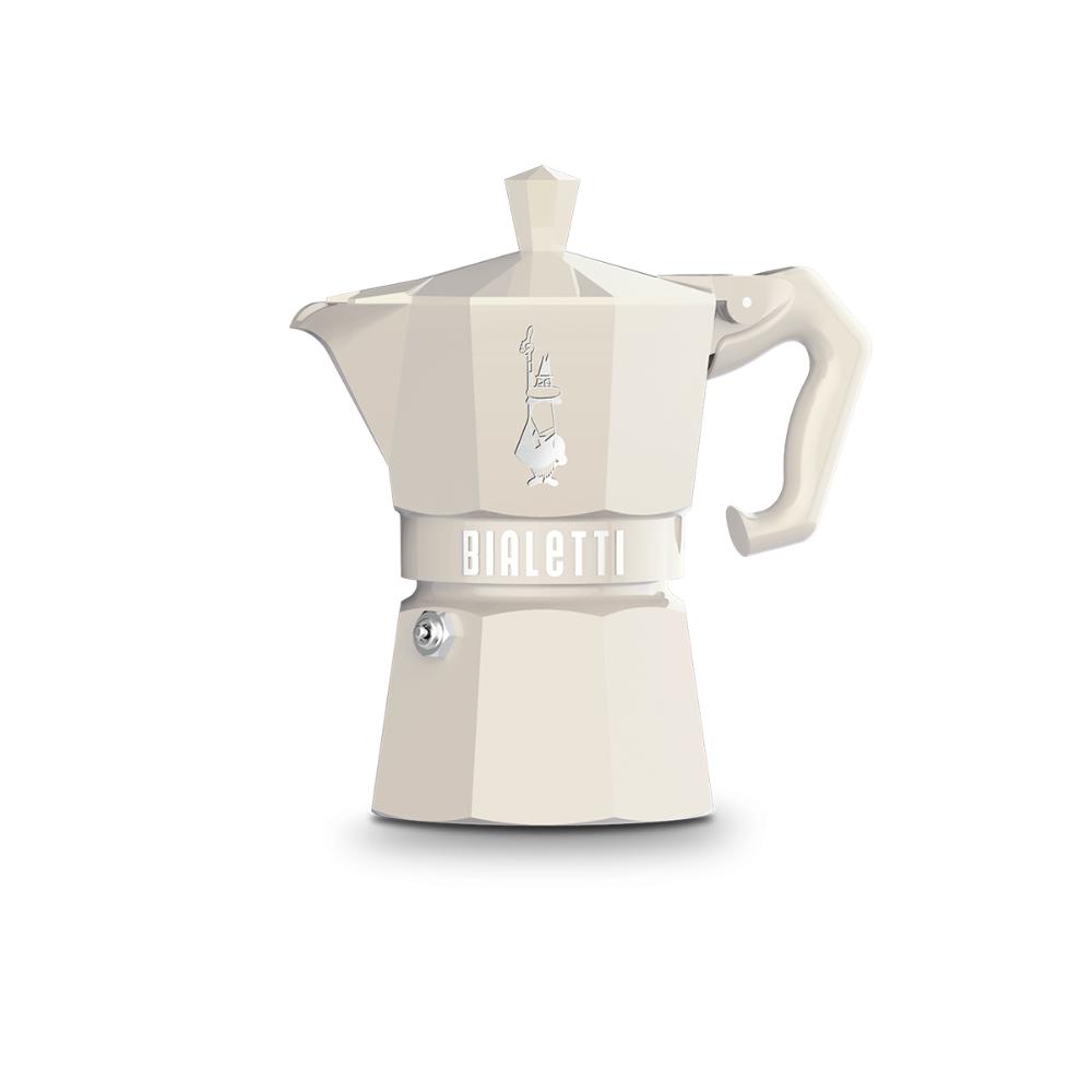 BIALETTI Caffettiera Moka Exclusive Cream 3 Tazze Alluminio Crema