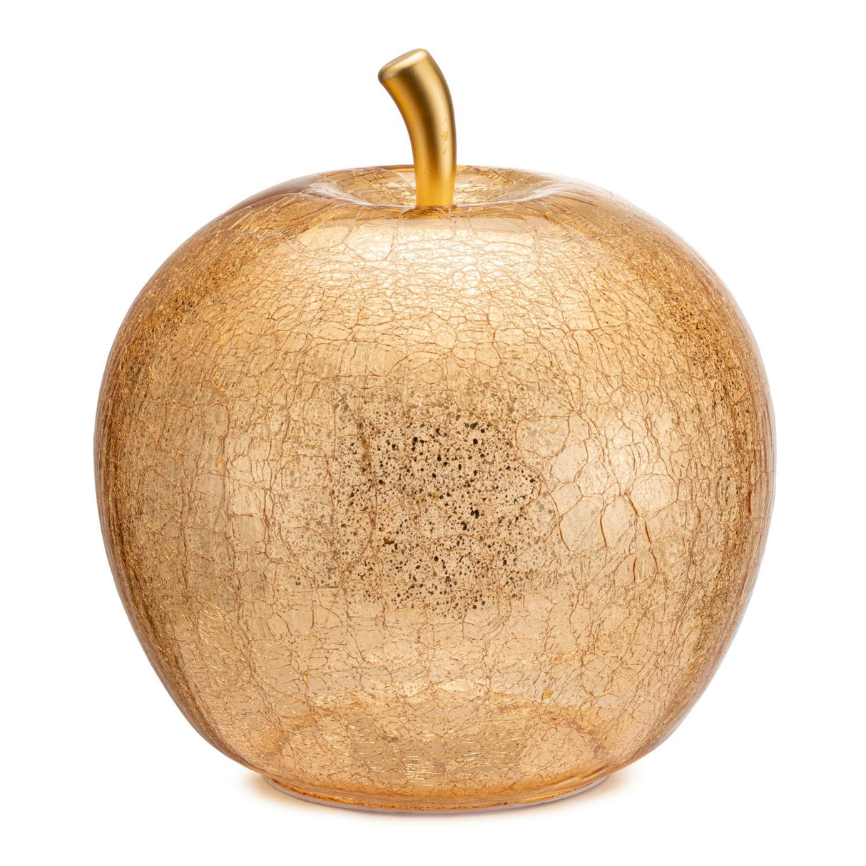 PALAIS ROYAL Mela Oro con LED Decorazione Natalizia 27x29cm Vetro