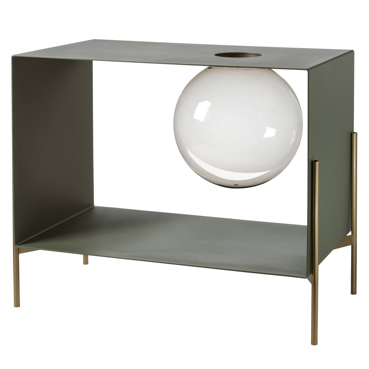 ARTI & MESTIERI Mobile da Soggiorno di Design Globe Grande Giada Base Oro Laccato