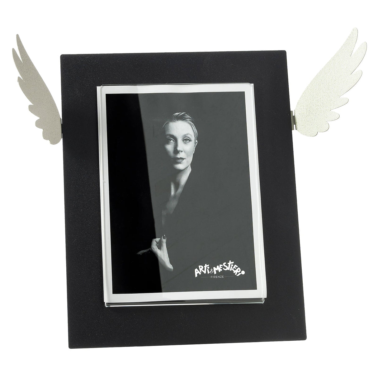 ARTI & MESTIERI Portafoto di Design Icaro Grande Nero Avorio 33,3x25cm