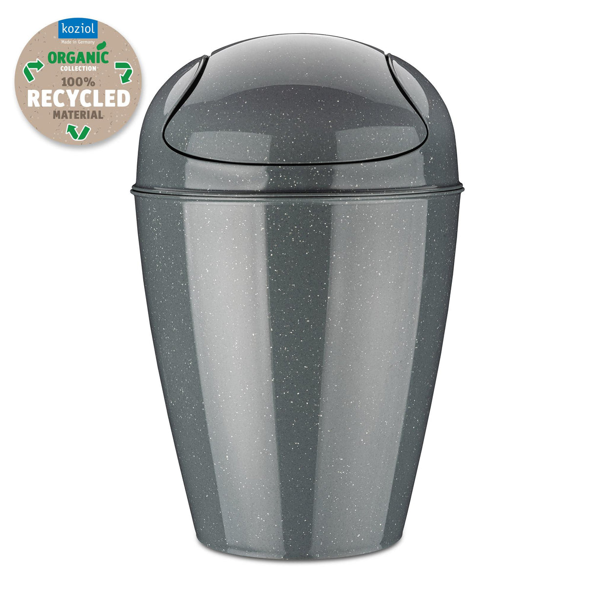 KOZIOL Large wastepaper bin DEL M 45cm 12L Gray 100% recycled plastic