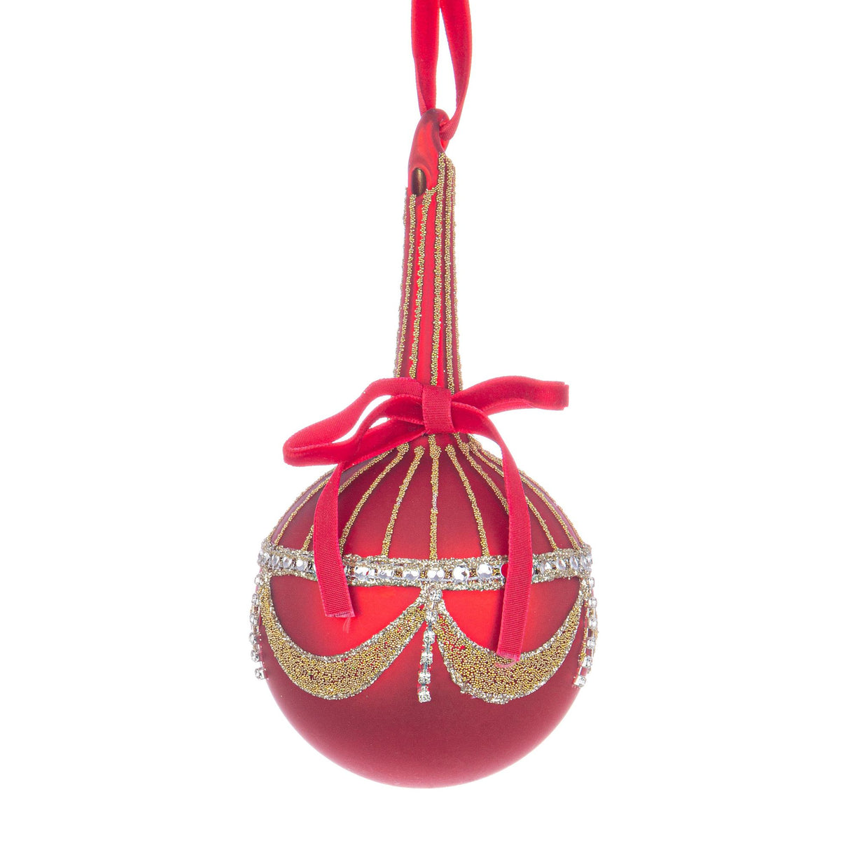 BIZZOTTO Sfera Pallina in Vetro per Albero di Natale 8cm Glyl Rosso