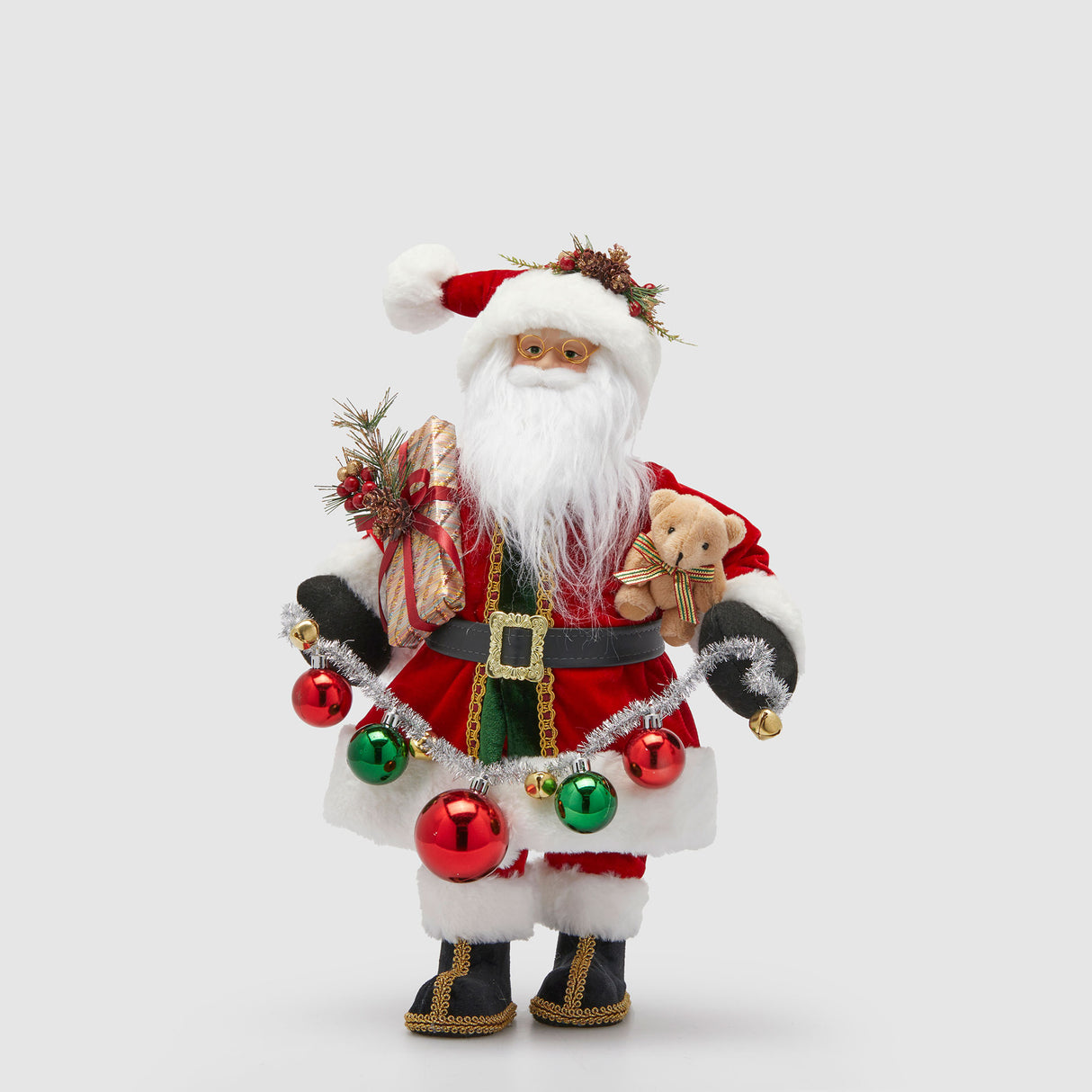 EDG Enzo De Gasperi Decorazione Natalizia Babbo Natale con Orsetto 45cm