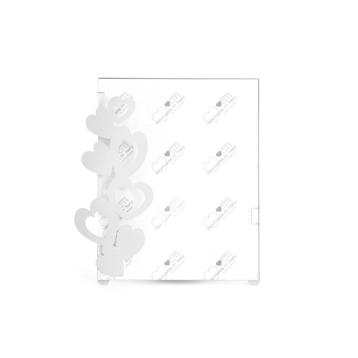 ARTI & MESTIERI Portafoto di Design "Cuori" Piccolo Bianco