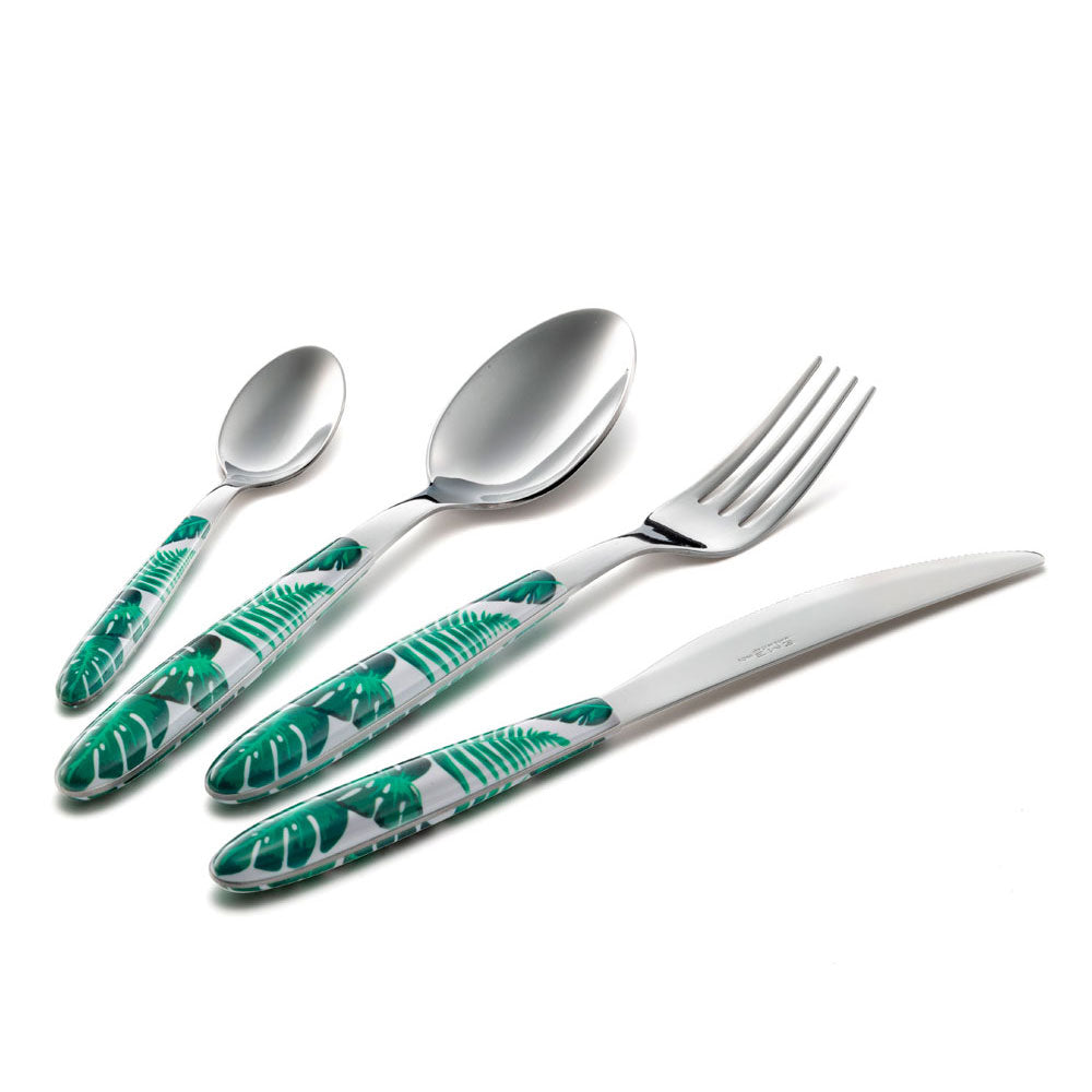 EME Vero Jungle Green Tableware Cutlery Set 24 Pieces Stainless Steel
