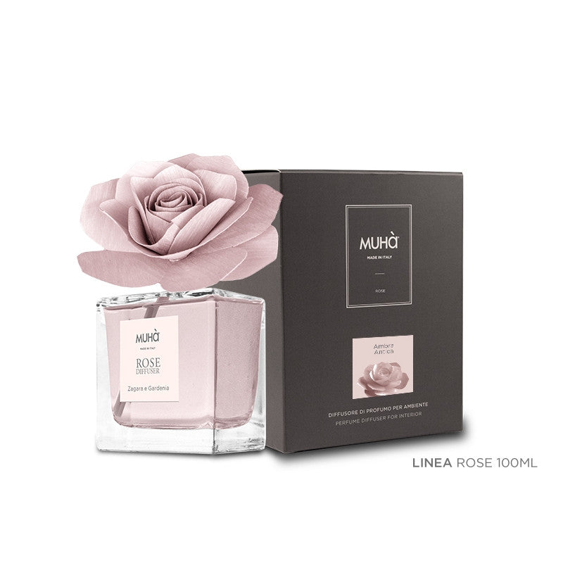 MUHA' Rosa 100ml Profumatore D'Ambiente Diffusore Ambra Antica