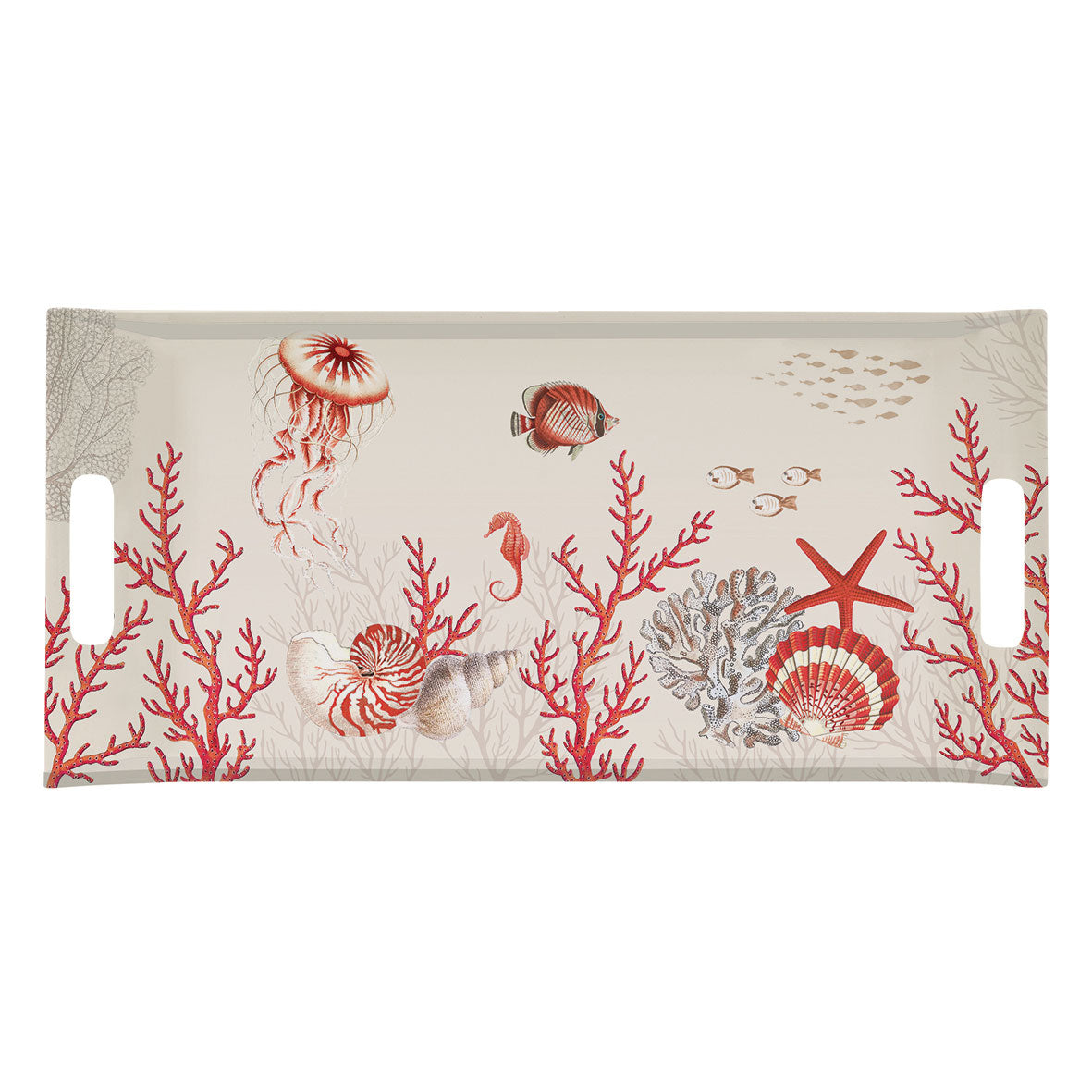EASY LIFE Coral Reef Vassoio con Manici 41x19cm Melamina
