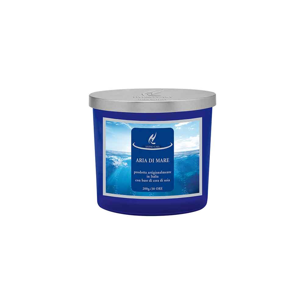 Candela profumata Hypno Casa in cera di soia Aria Mare 200gr in vetro
