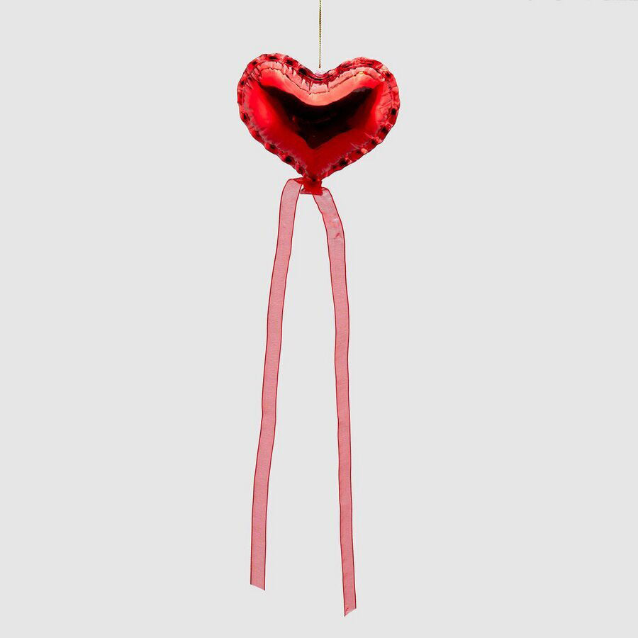 EDG Addobbo Decorazione Pendaglio Palloncino Cuore Albero di Natale Rosso 12cm Vetro