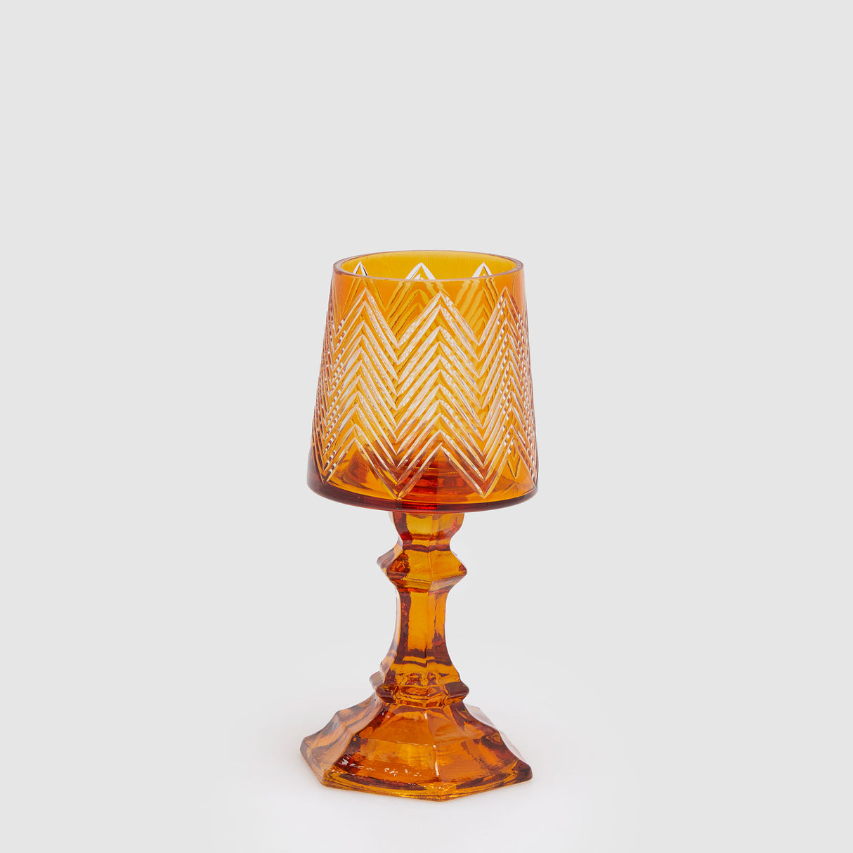 EDG Enzo De Gasperi Portacandela Abat Jour 23x10cm Ambra Vetro