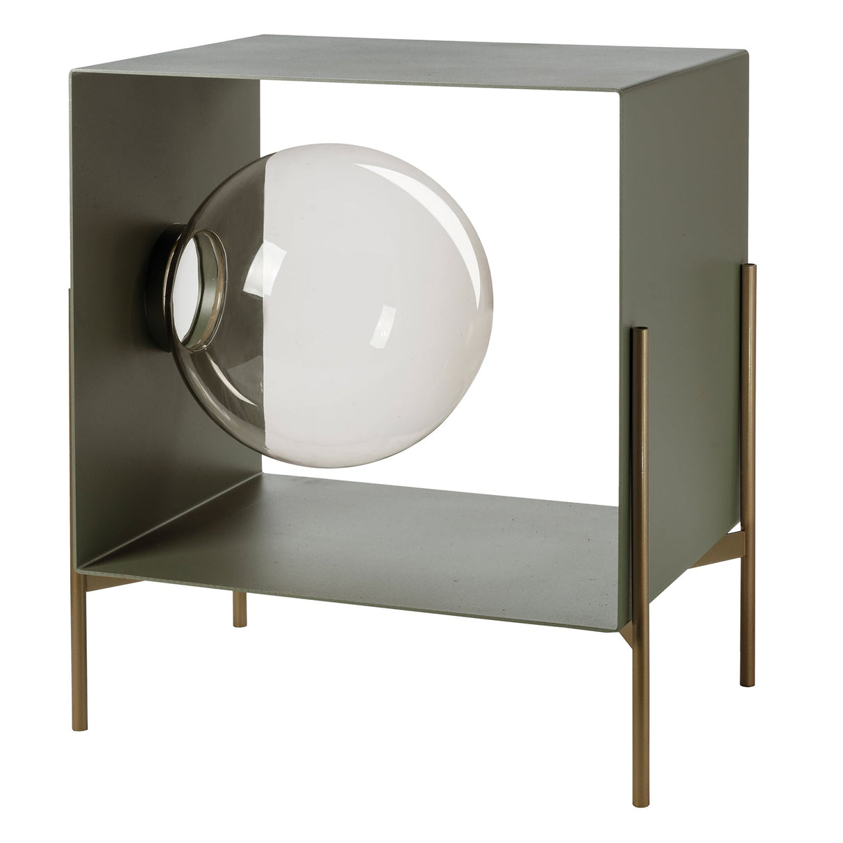 ARTI & MESTIERI Mobile da Soggiorno di Design Globe Piccolo Giada Base Oro Laccato