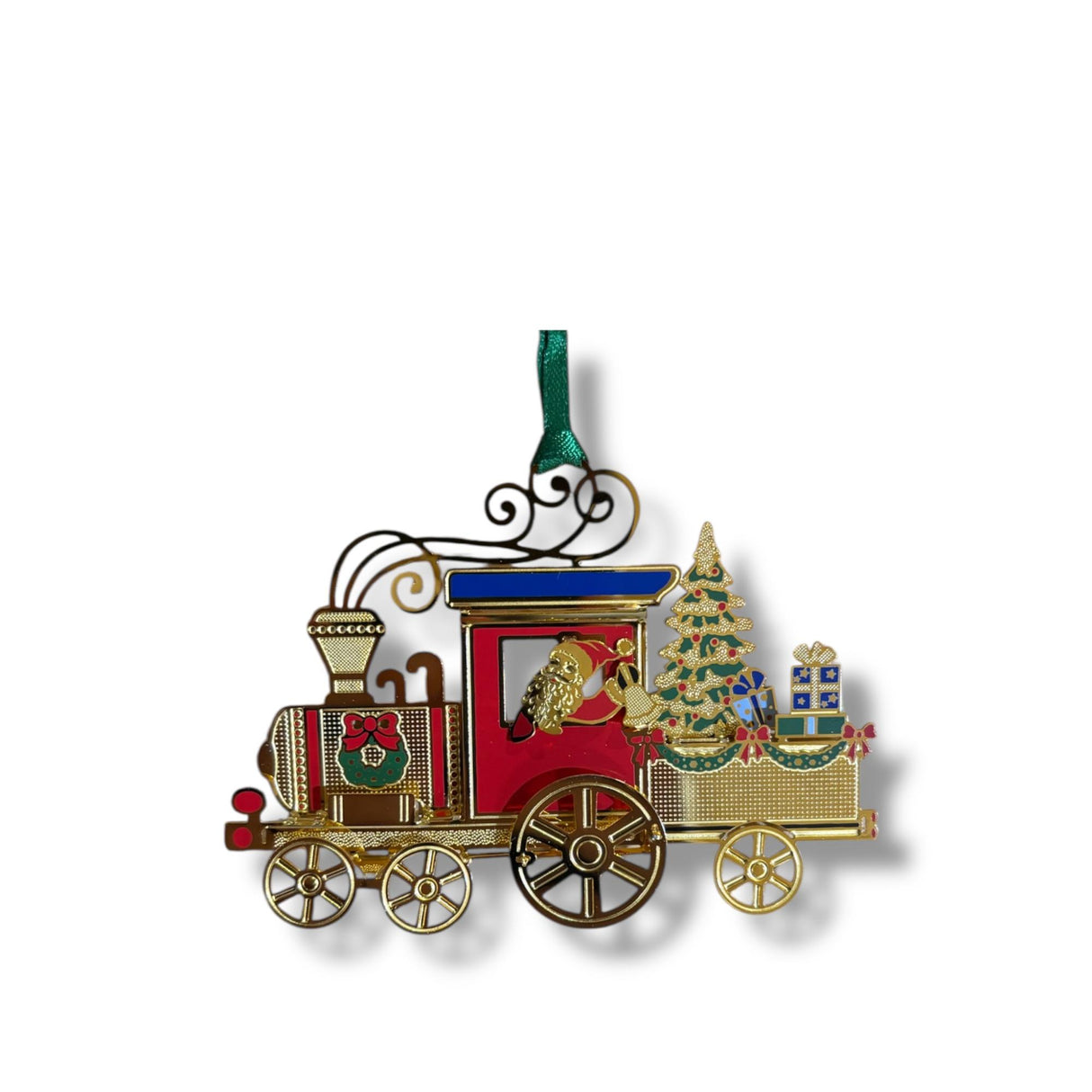 PALAIS ROYAL Addobbo Natalizio Pendaglio Locomotiva di Natale Oro Metallo 9x6 cm