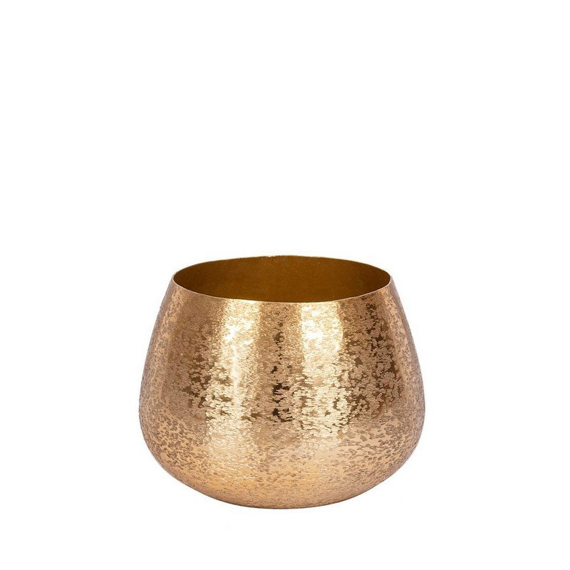 BIZZOTTO Portavaso Grande Varanasi in Alluminio 30x22cm Oro