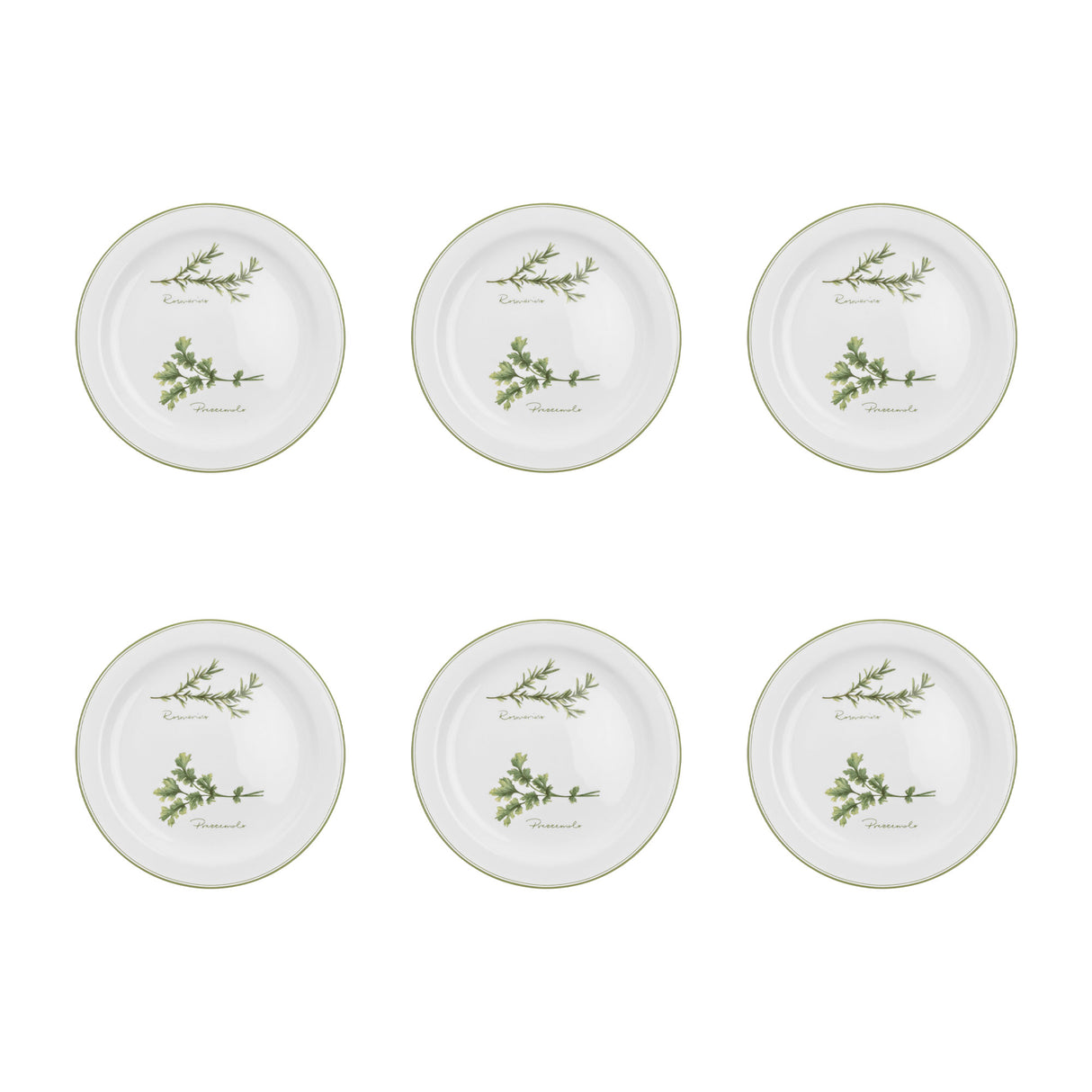 LA PORCELLANA BIANCA Coltivia Piatto Frutta Set 6 Pezzi 20cm Porcellana