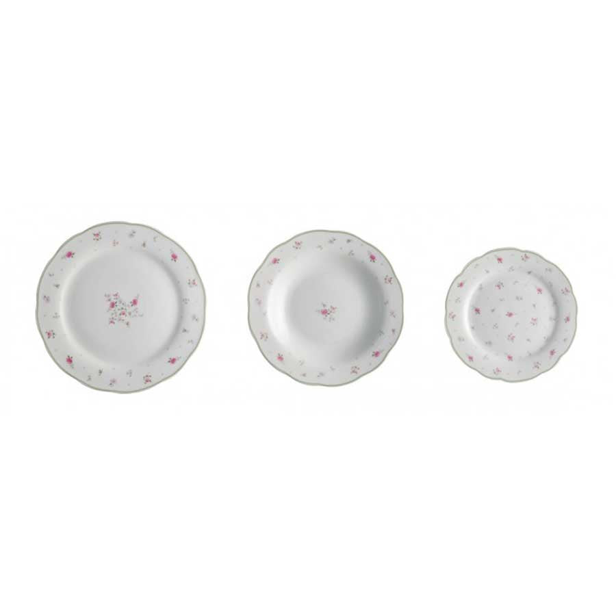 BRANDANI - 18-piece dinner plate service Nonna Rosa Porcelain 53410