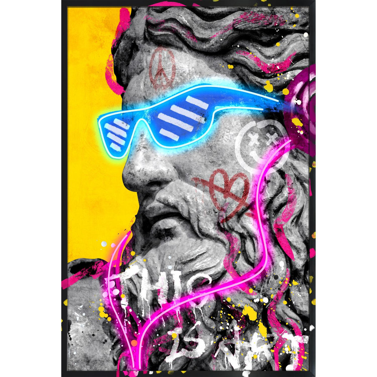 PALAIS ROYAL Quadro Dipinto a Mano su Tela con LED Zeus 80x120cm