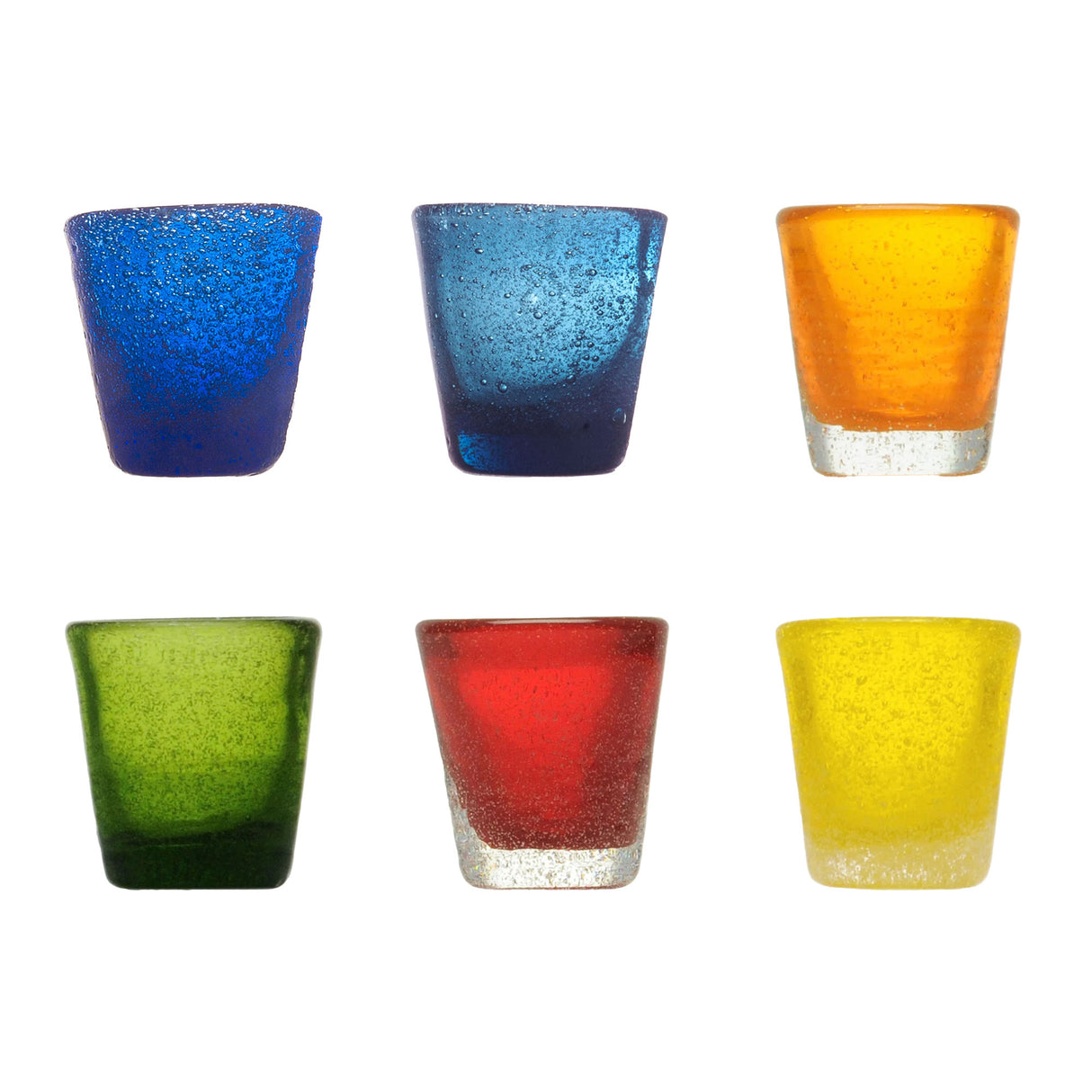 Set 6 bicchieri da shot Memento in pasta di vetro colorata 50 ml