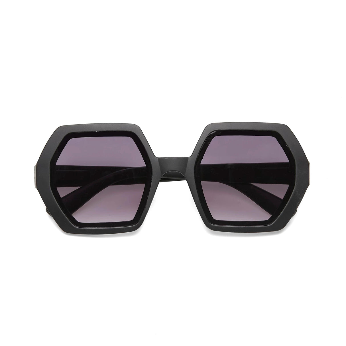 Occhiali da sole Emma Okkia montatura esagonale nera soft touch 14 cm