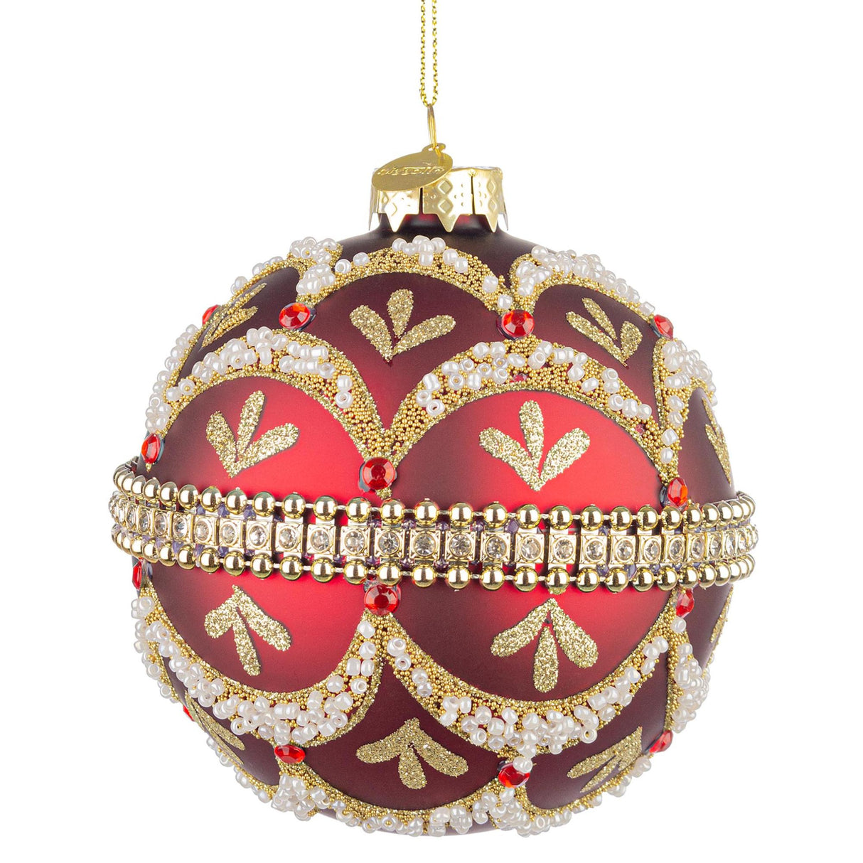 BIZZOTTO Sfera Pallina di Natale Beloved Rosso 10cm Vetro