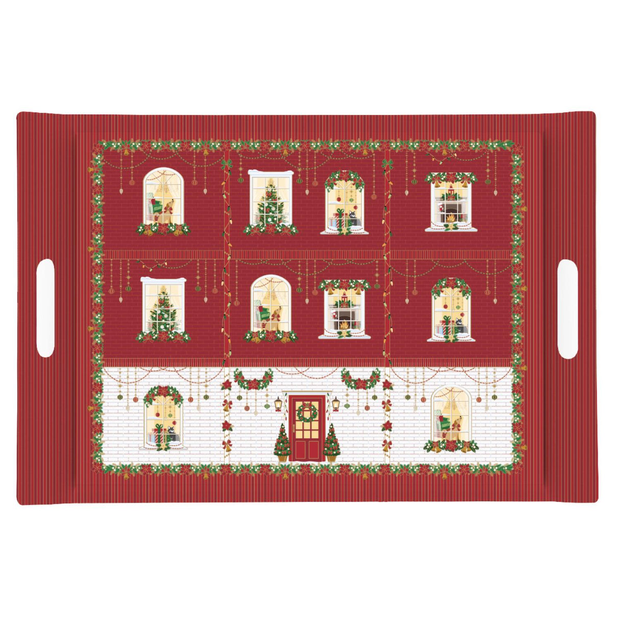 EASY LIFE Festive Avenue Vassoio con Manici Natalizio 49X34cm Melamina
