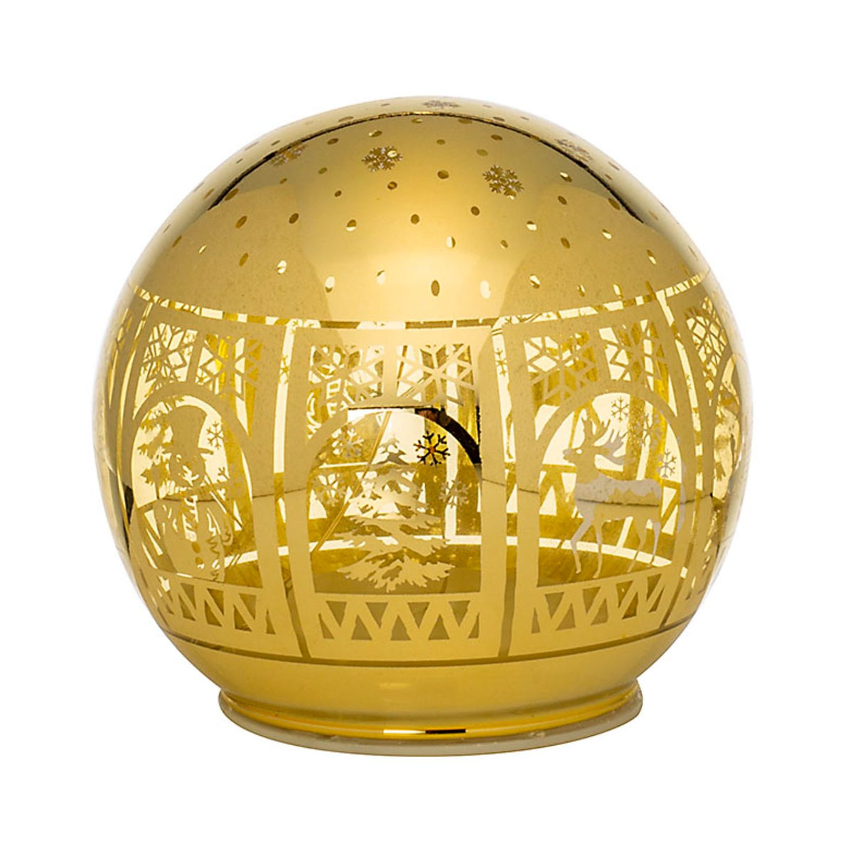NOEL by Lamart Palla Sfera Luminosa in Vetro con LED Decorazione di Natale 10cm Oro