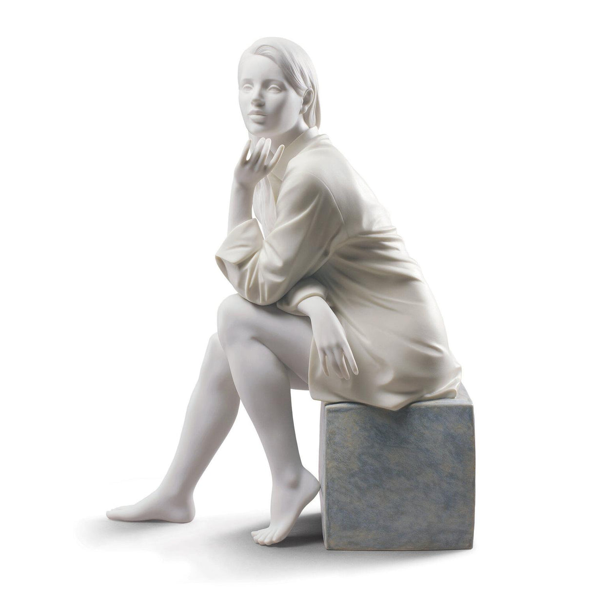 LLADRO' Figurina Donna Un Momento di Tranquillità 37x17cm Porcellana
